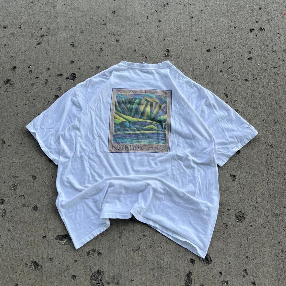 Vintage Crazy Shirts Na Pali Coast Surf Graphic Tee Shirt - Picture 2 of 6